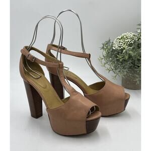 See By Chloe Vela Light Pink-Nude Platform Peep Toe High Heels Sandals 36.5/US 6